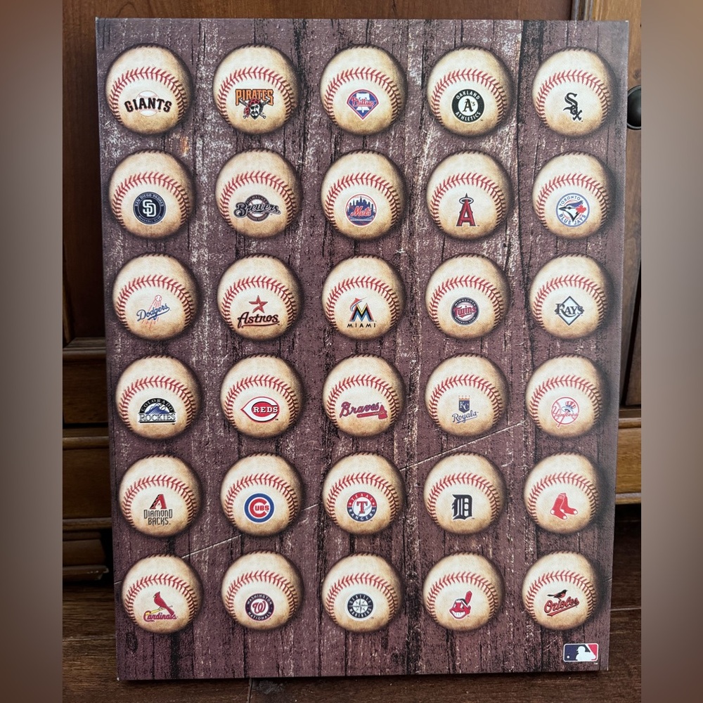 MLB Baseball Team Logo Canvas Art